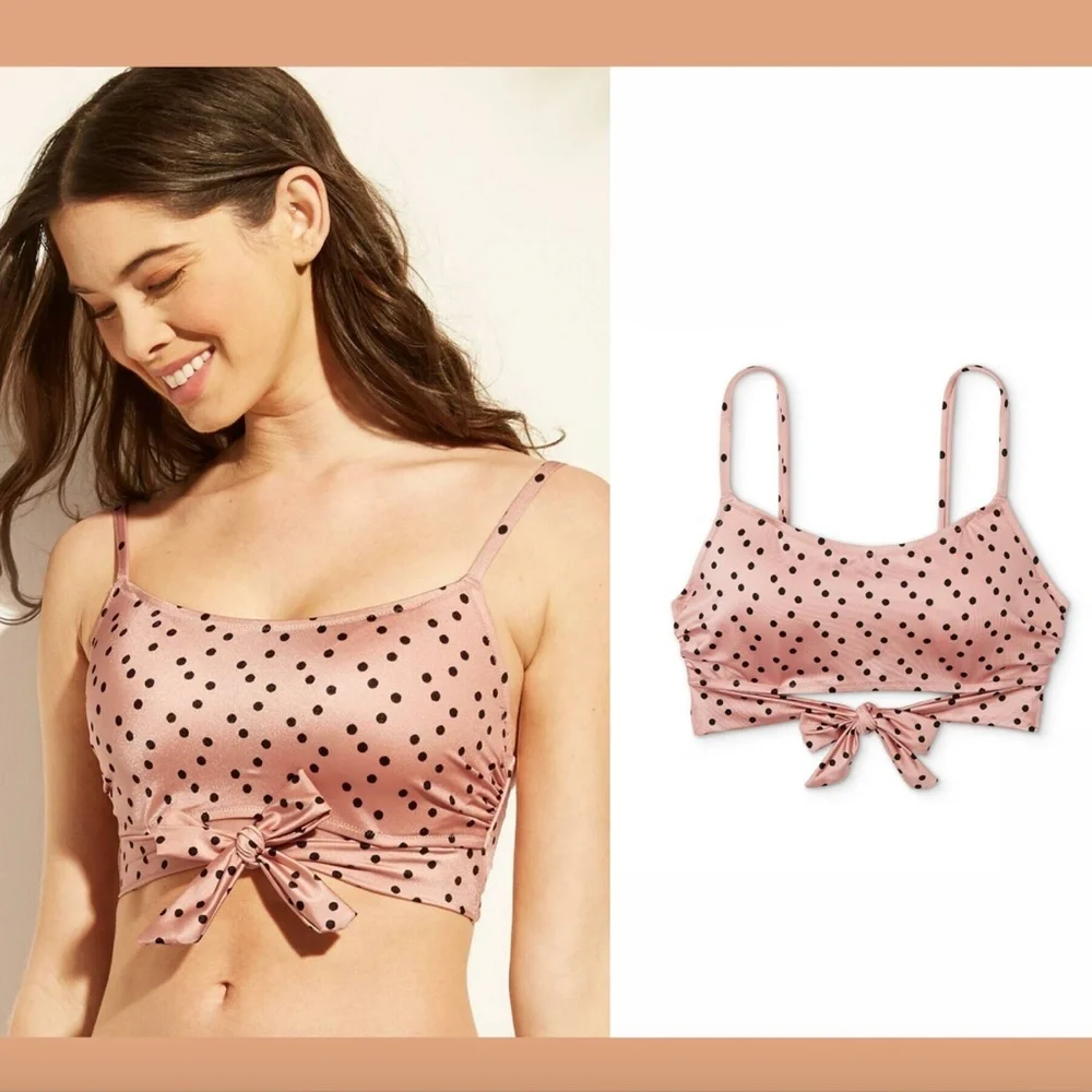 NWT Shade‎ & Shore Polka Dot Wrap Bikini Top [ 34B ] + Cheeky Bottoms [ Medium ]